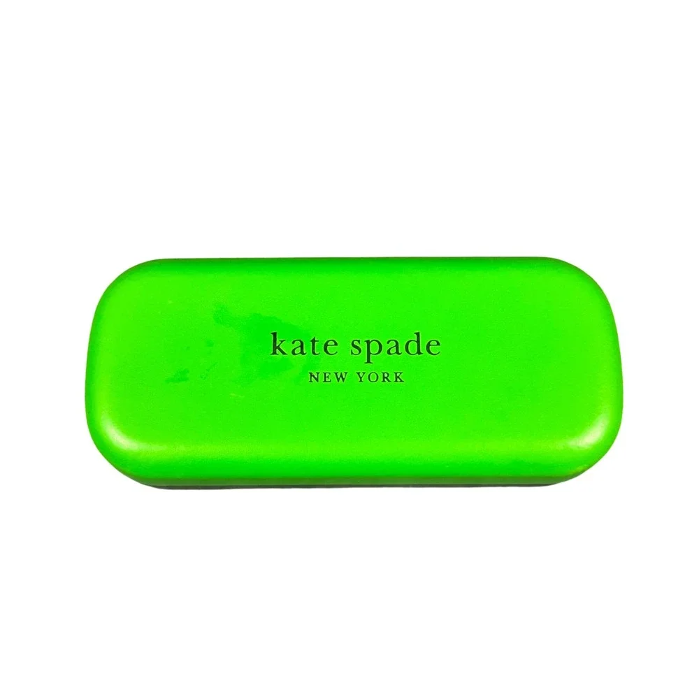 Kate Spade New York Hard Shell Glasses Case Lime Green Brown So Happy To See You